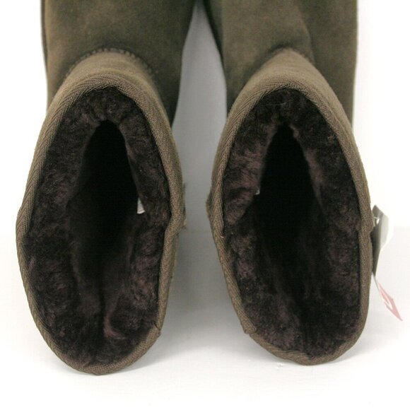 Sz 8 NWT Biotime Suede Chocolate Brown Winter Pull On Sheep Shearling Boots - Picture 7 of 10
